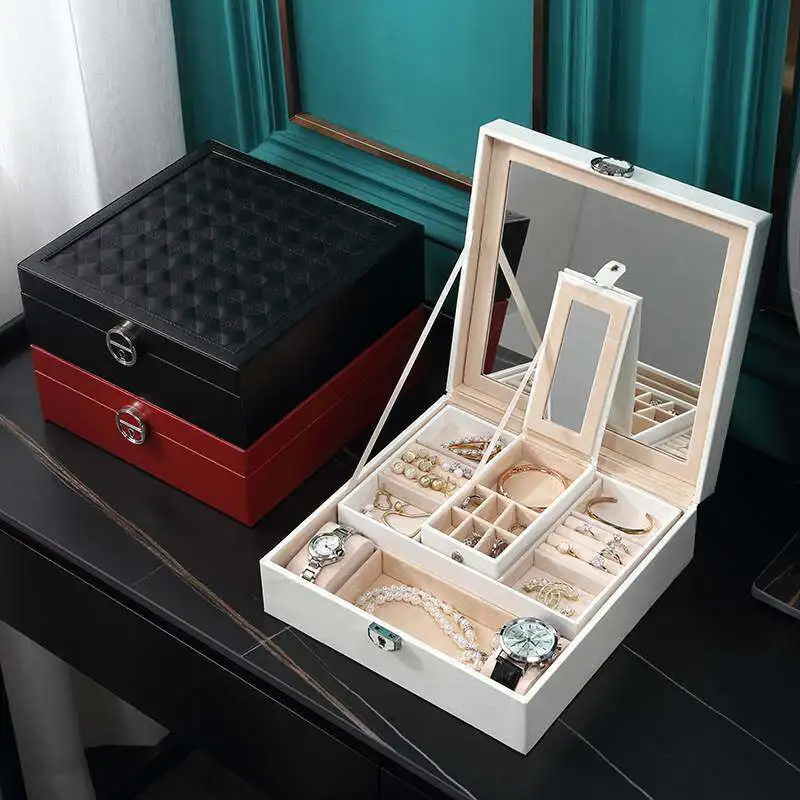 large-capacity-jewelry-storage-box-pu-leather-with-large-mirror-separate-makeup-case-includes-portable-small-jewelry-box