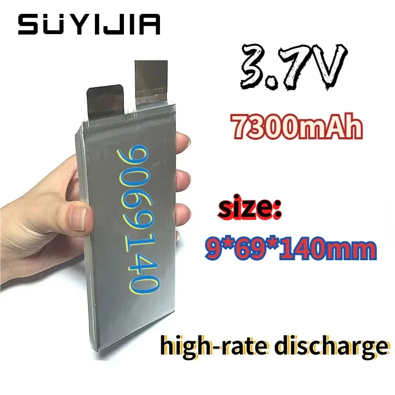 Polymer Battery 9069140 3.7V 7300mAh High Rate Discharge 30C Drone Model Aircraft Battery Suitable for Drone Ship Model Battery