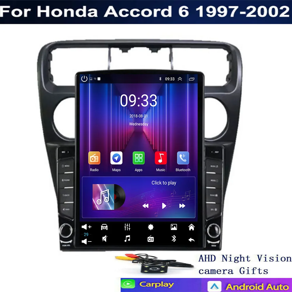 راديو السيارة لهوندا أكورد 6 1997 1998 1999 2000 2001-2003 CarPlay اللاسلكي أندرويد السيارات 4G DSP سيارة الوسائط المتعددة لتحديد المواقع DVR autoradio