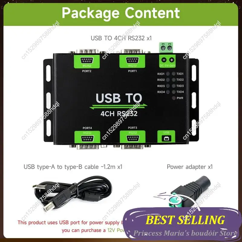 

AB30-3X Industrial Isolated USB To 4CH RS232 Converter USB To Serial Adapter FT4232HL Chip Wind/Linux/Android,RS232 Male Port