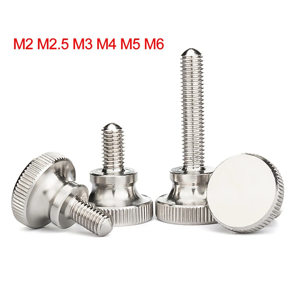 

Knurled Thumb Screws M2 M2.5 M3 M4 M5 M6 303 Stainless Steel Hand Grip Knob Bolts Length 3 - 35mm For DIY Car Computer