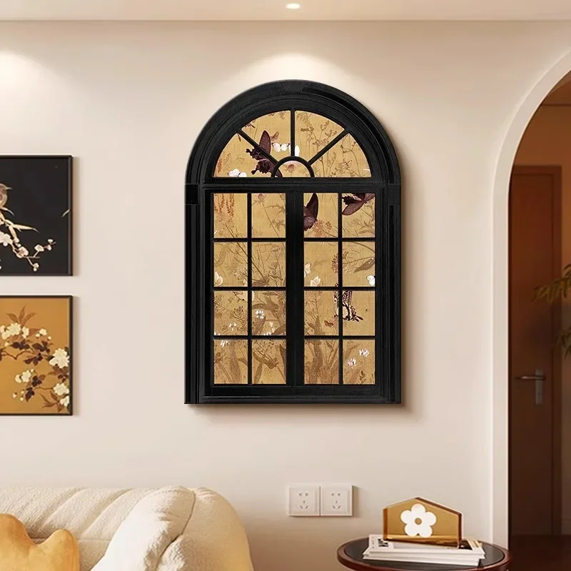 DSA Chinese antique style new restaurant decorative painting high sense entrance hanging painting French retro fake window