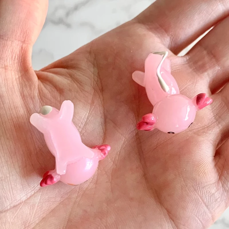 Miniaturas Axolotl de resina para decoración del hogar, adornos artesanales de micromusgo para el jardín y el hogar, 5/10 piezas