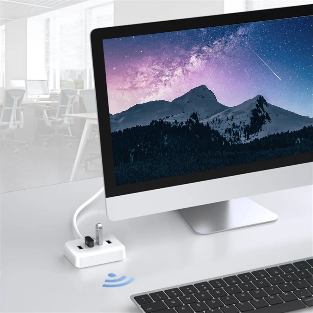 High-Speed 4-Port USB 3.0 Hub,Type-C Charging Adapter Cable Splitter for USB Disk HDD Writer Mouse Keyboard Extend Dock