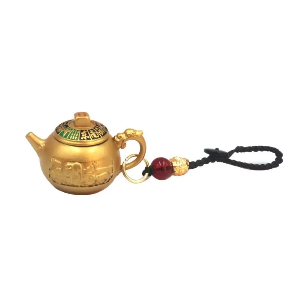 Exquisite Brass 12 Zodiac Keychain Chinese Style Loong Rotate Teapot Pendant Monkey Ox 12 Zodiac Keyring Car Key Pendant