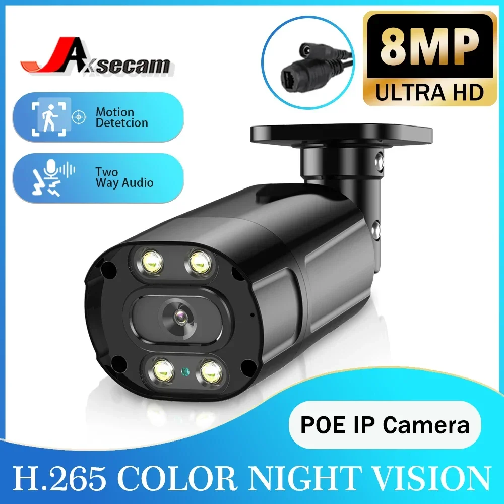 

8MP 4K PoE IP Camera Outdoor Waterproof 5MP Video Recording Security Camera Ai Human Detection Two Way Audio Color Night Vision