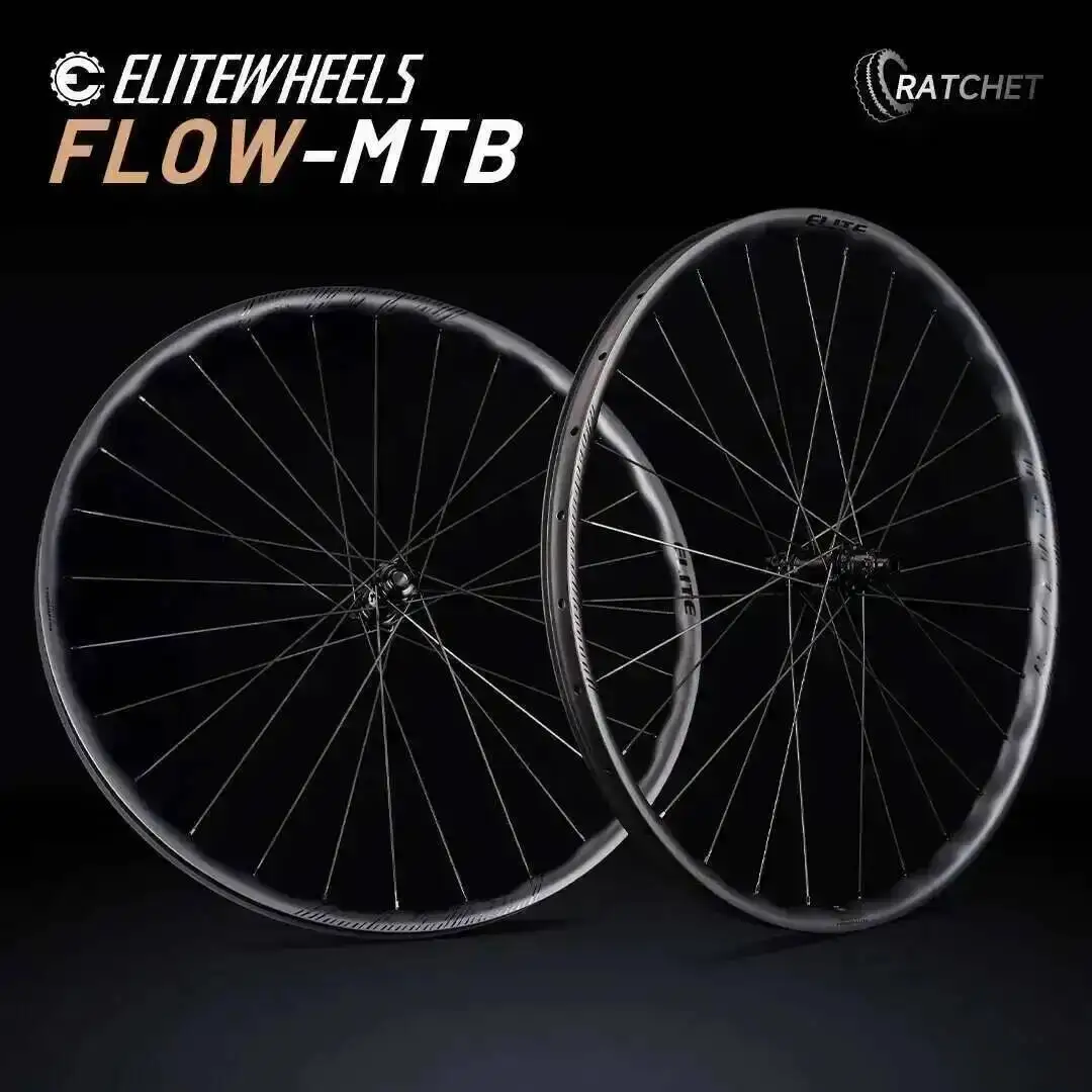 

ELITEWHEELS 29er FLOW-MTB Wave-Like Carbon Wheelset Rachet System hub Mountain bent M14 hub racing bicycle mountain bike