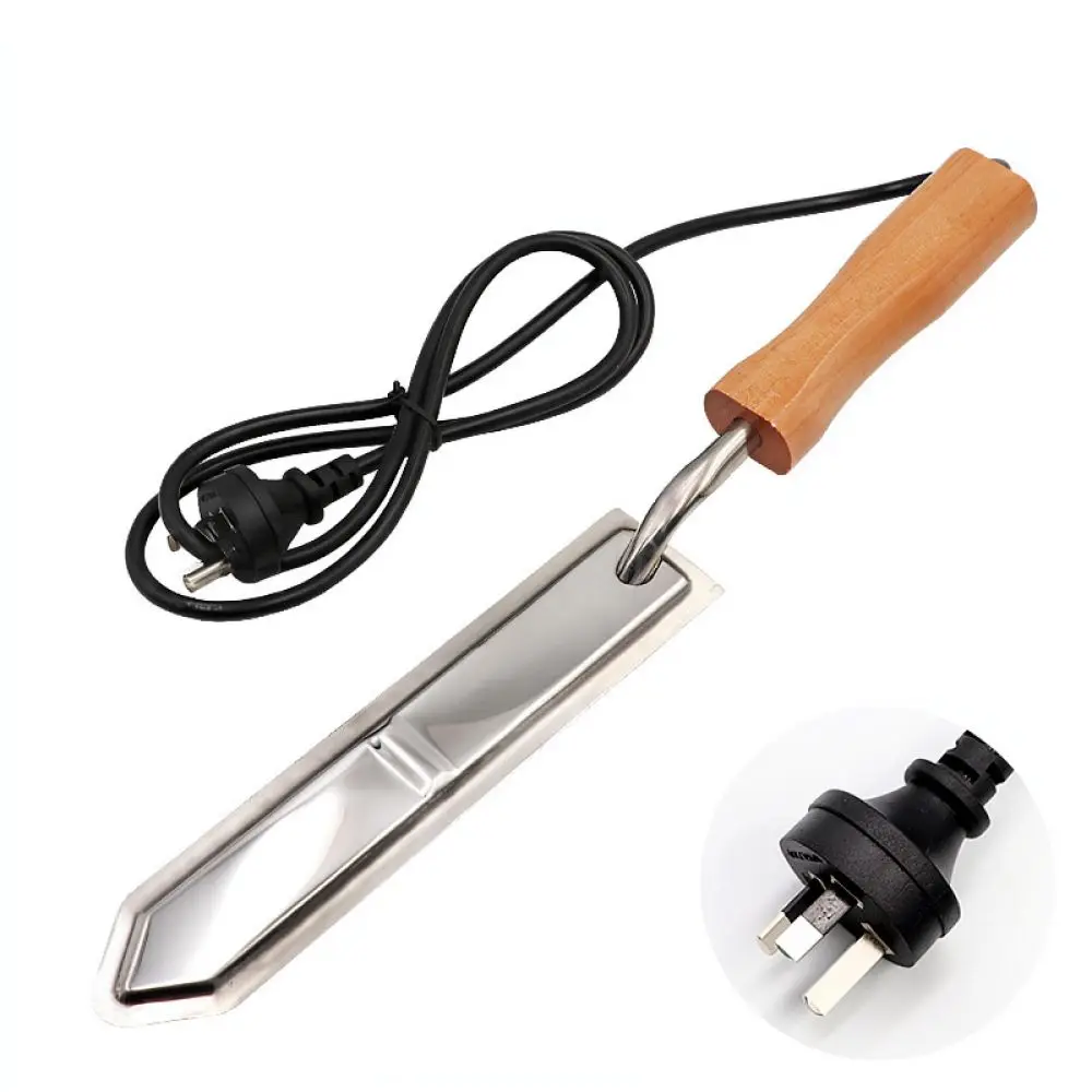 Professional Honey Uncapping Heated Electric Scraper Stainless Steel Blade Wood Handle Beekeeping Apiary Bee Tools