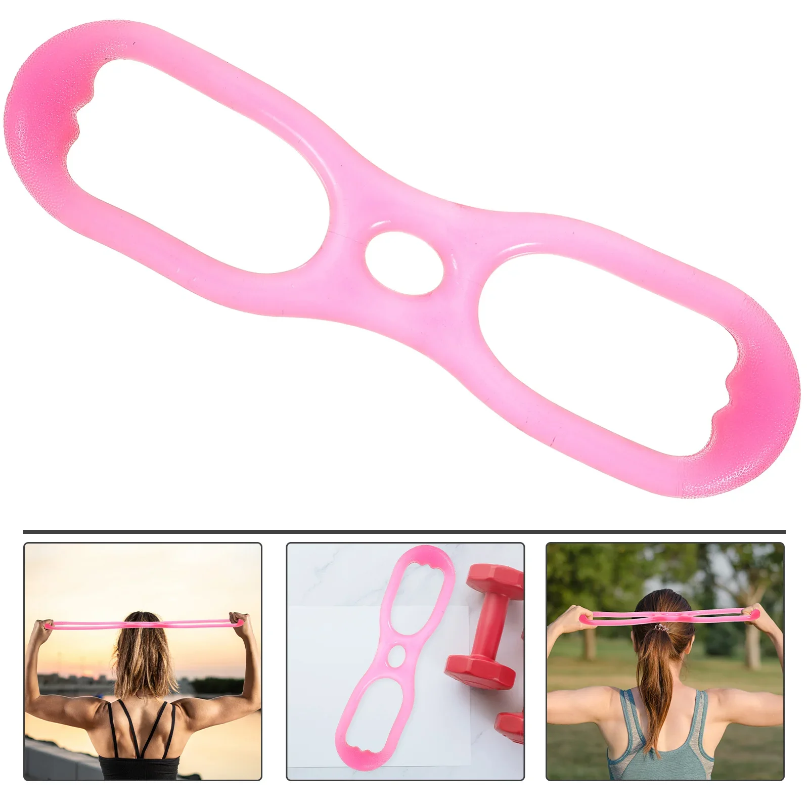 Elastic Pull Rope Fitness Resistance Band Silicone Yoga Tension Fitness Resistance Figure 8-Shaped