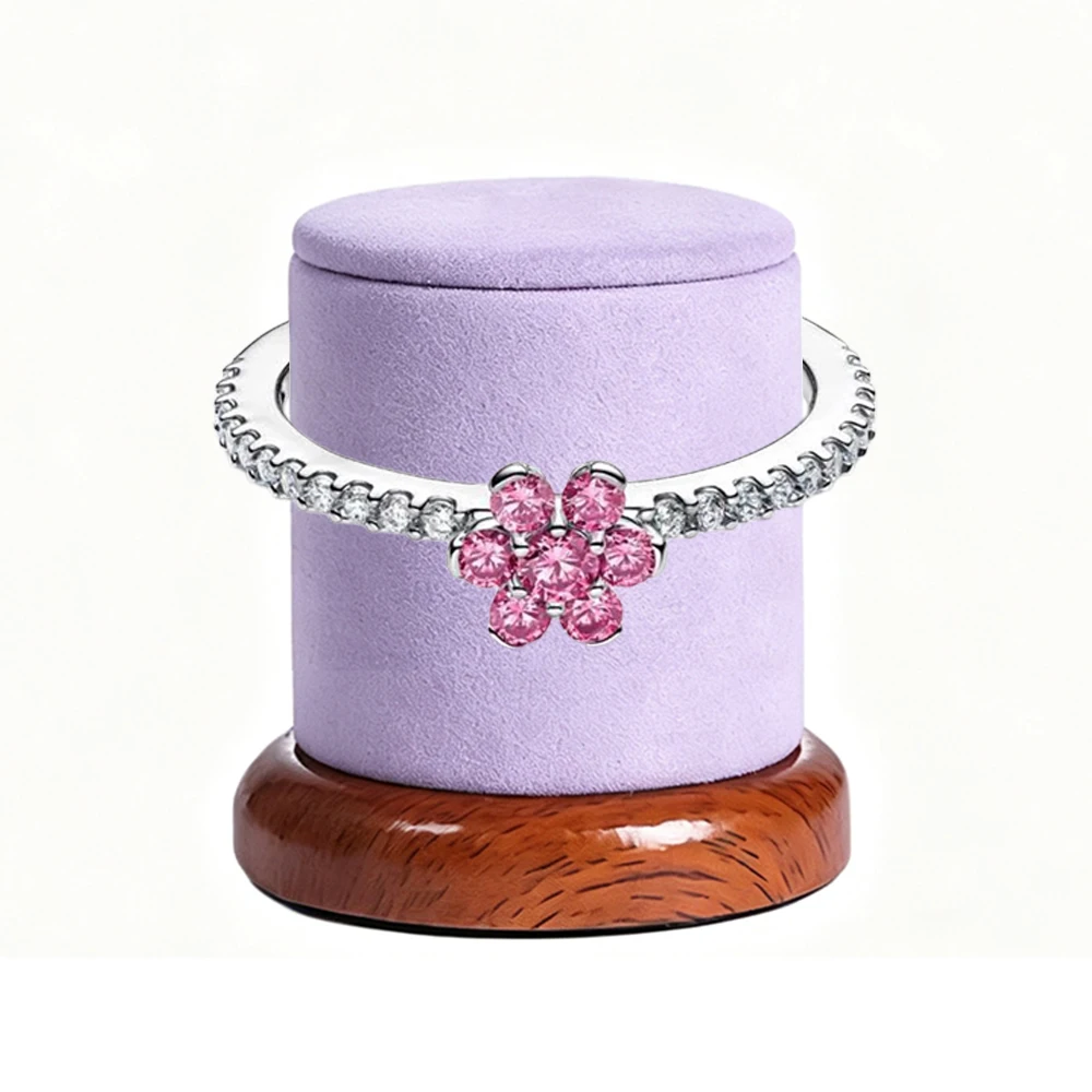 2026 New 925 Silver Sparkling Lucky Cocktail Mom Talisman Heart Shaped Colorful Chakra Ring DIY Exquisite Charm Jewelry Gift
