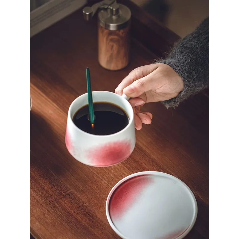 Coffee Mug Ceramic Japanese Style  Cups Rough Pottery Tazas De Cafe Bonitas Cup And Plate Set Exquisite Italian Latte Art Mugs