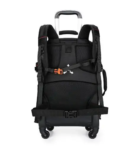 Tas troli perjalanan untuk kamera Video, tas ransel dengan roda fotografi tas lensa penyimpanan untuk 15.6 "Laptop foto Studio