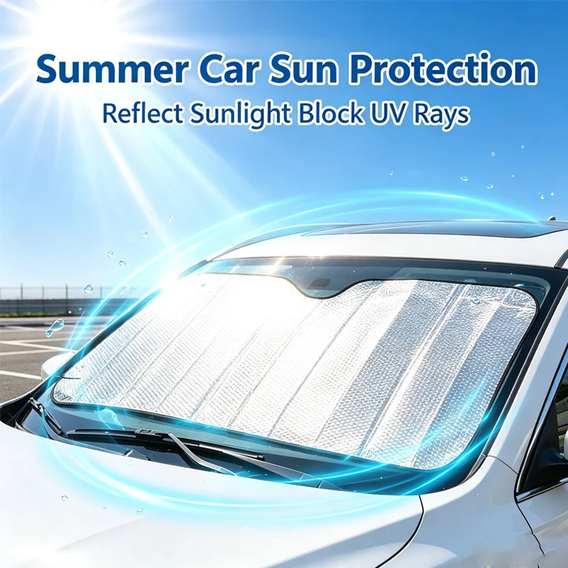 Pare-soleil avant et arrière pour pare-brise, protection solaire estivale, isolation thermique, pare-soleil intérieur de voiture, pare-soleil universel pour fenêtre, nouveau