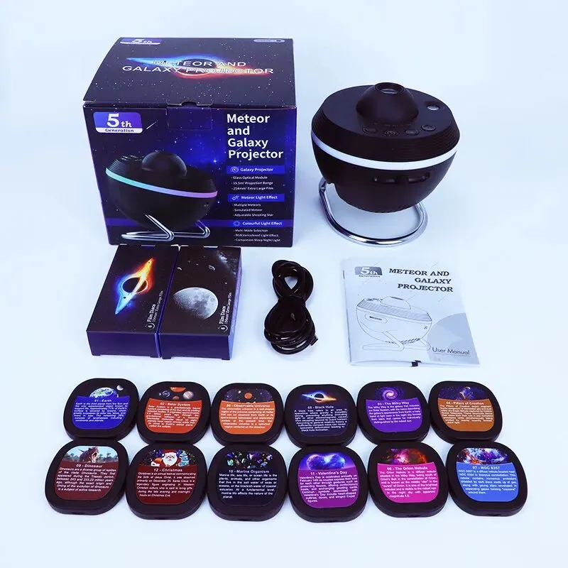 12 In 1 Galaxy Ster Projector Met Meteoor Ultra Helder Nachtlampje Lamp Roterende Ruimte Bal Planetarium Projector Verlichting Voor Kinderen G