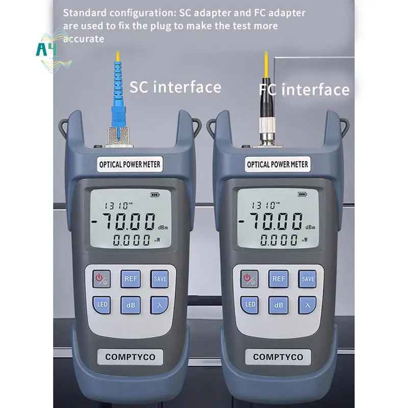 A40Z-COMPTYCO مقياس الطاقة الضوئية المحمول اختبار الألياف الضوئية اختبار التوهين البصري مع محول FC/SC (OPM -70 -+10Dbm)