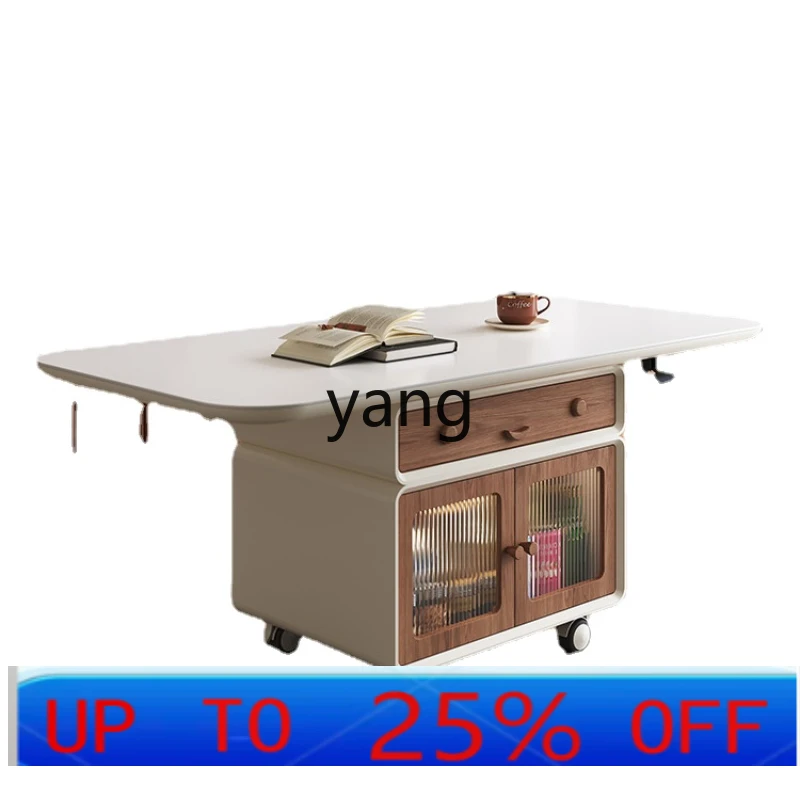lh Lifting Multi-Functional Movable Tea Table Small Apartment Living Room Home Two-in-One Dining Table Tea Table
