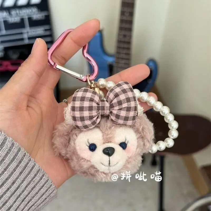 Breloczek Shelliemay Duffy z kreskówki, miękki plusz, wypełnienie z perłowego łańcuszka, ozdoba do zawieszenia na plecak lub w samochodzie, prezent świąteczny dla dziewczynki.