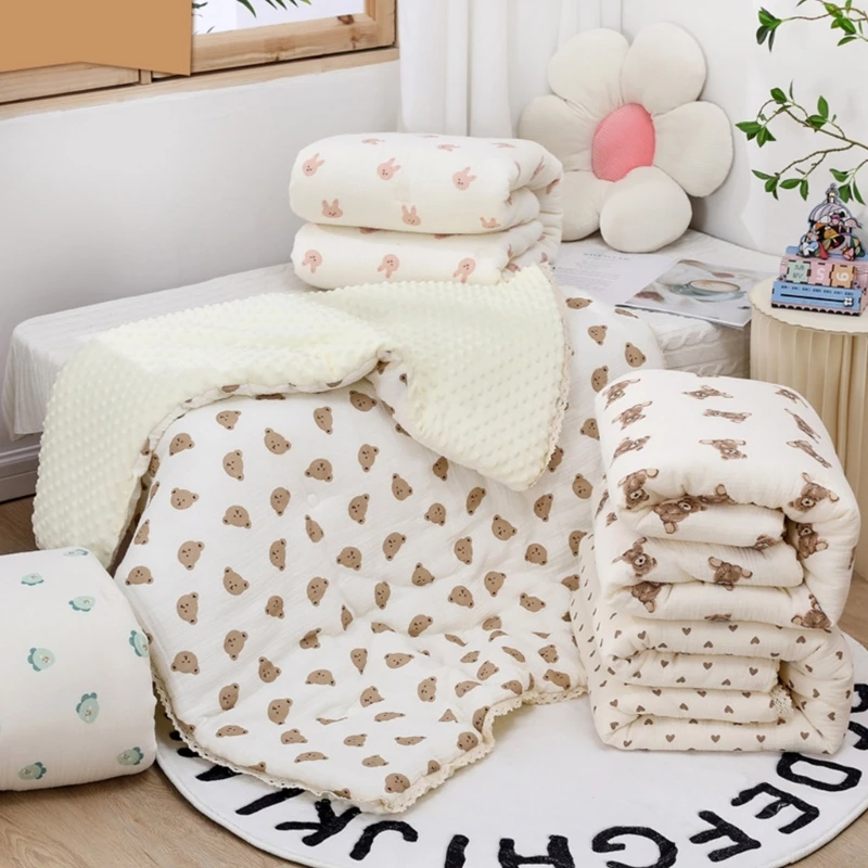 Autumn Winter Cotton Winter Thermal Baby Blanket New Designs Cotton Gauze Newborn Warm Swaddle Blanket Thicken Quilt Bedding