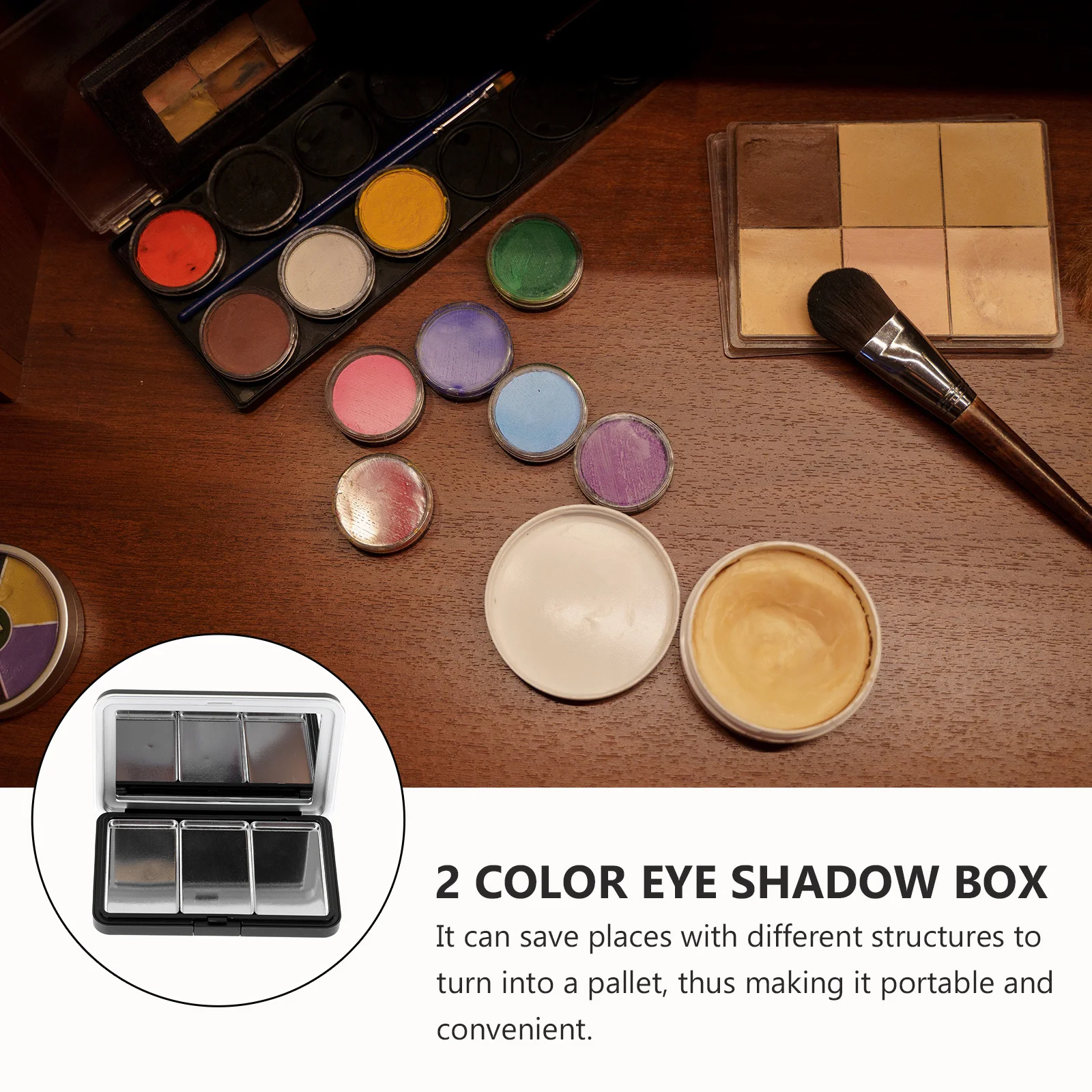 

1Pcs Multi-Function Empty Eyeshadow Blusher Box DIY Makeup Container Portable Travel Case Eyeshadow Box DIY Blusher Container