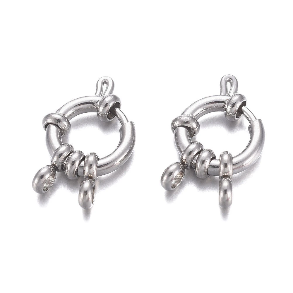 

10pcs 304 Stainless Steel Spring Ring Clasps Hooks End Connectors for DIY Necklace Bracelet Jewelry Making Accessories