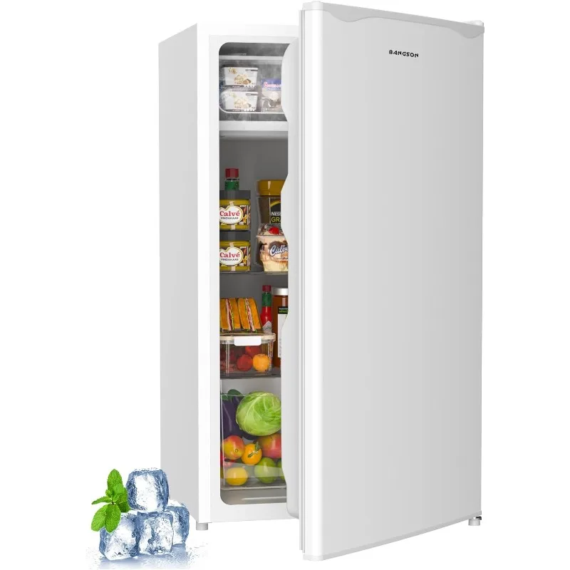 White Mini Fridge with Freezer, 3.2Cu.Ft,   Energy-Efficient, Low Noise, Mini fridge for Bedroom Dorm and Office