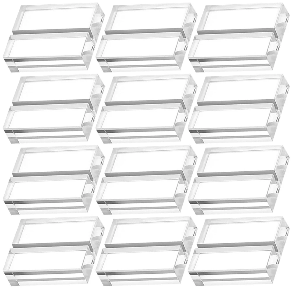 12 Pcs Table Picture Holder Emblems Card for Weddings Notes Transparent Acrylic Display Shelves