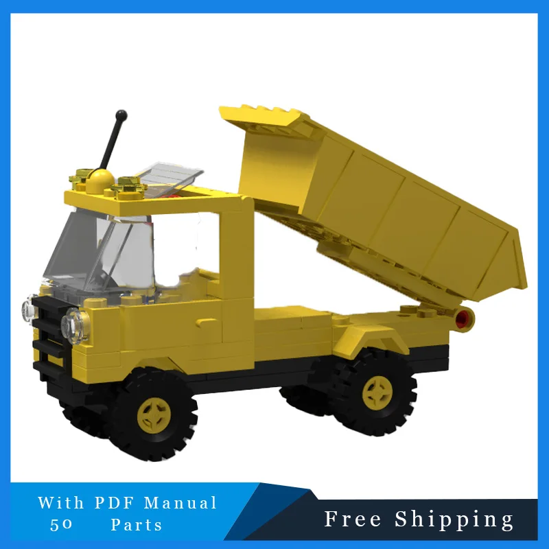 

50 шт. MOC креативный строительный блок, желтый маленький грузовик, модульная модель, образовательная сборка, набор игрушек для мальчиков, подарки на день рождения, Рождество