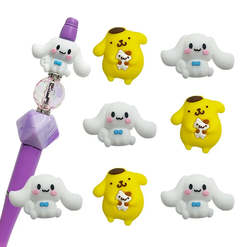 5pcs Kuromi Melody Cinnamoroll 3D focal Silicone beads Teether Jewelry Beads Food Grade For pen Pacifier Chain