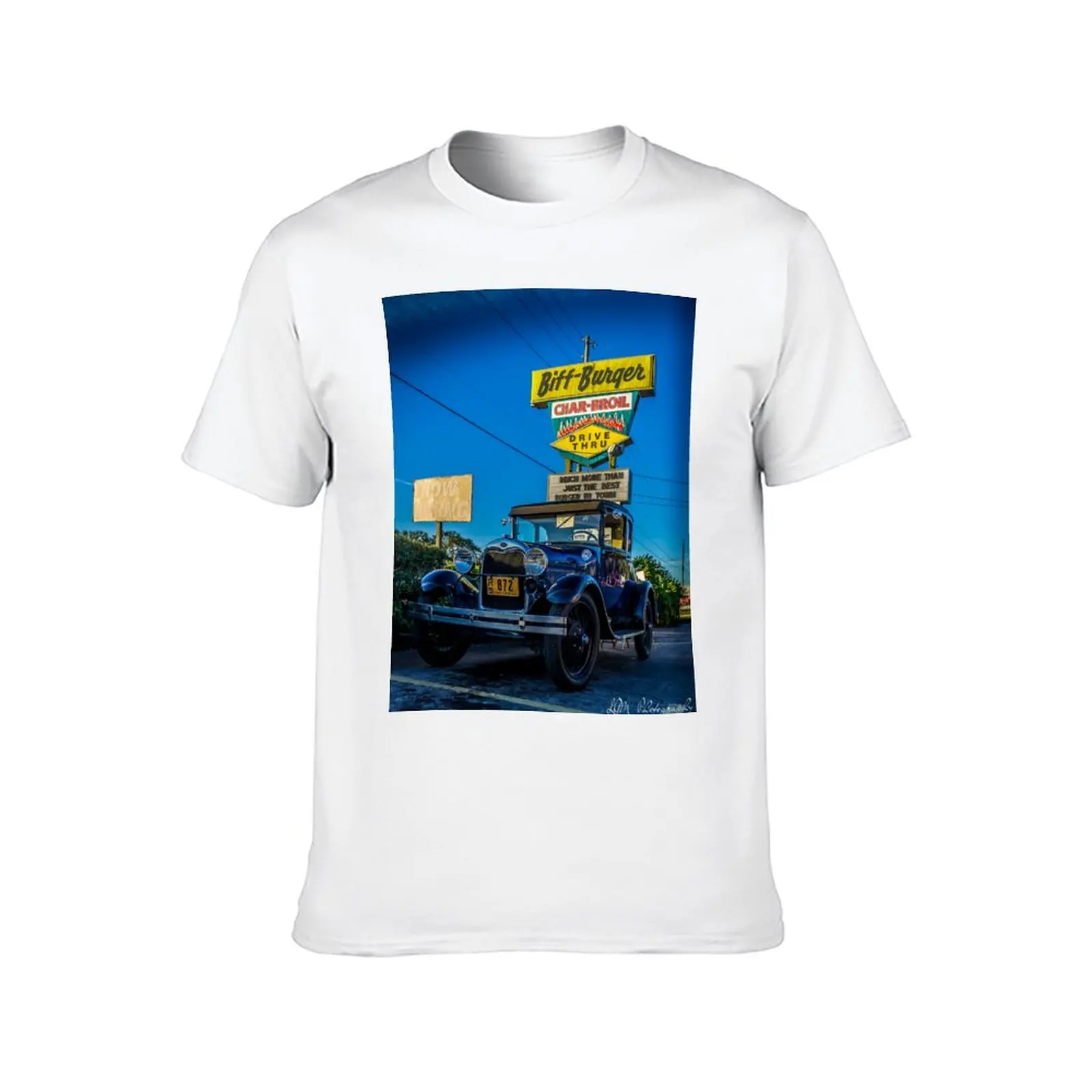 Biff Burger Car Show T-Shirt oversized sports fans funny t shirts for men