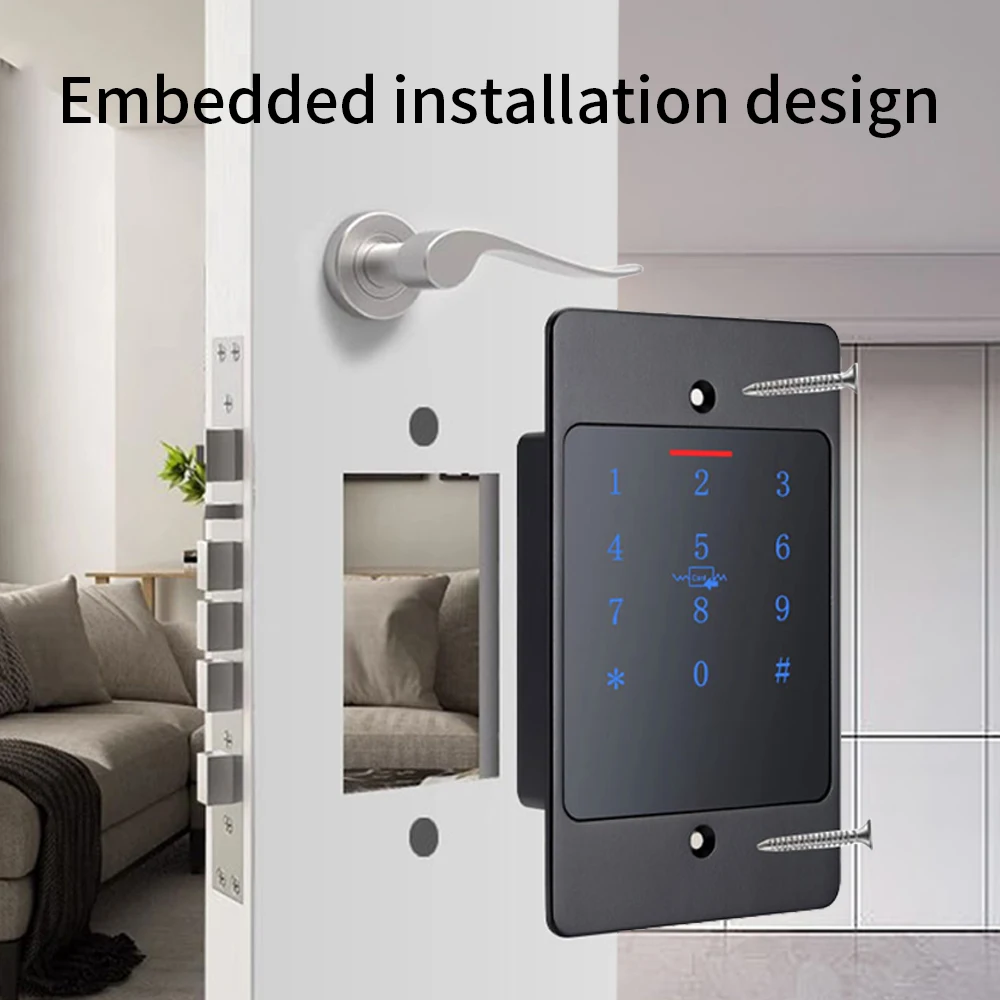 H5/HF5-Wifi App Wifi Metal Waterproof Embedded Installation Access Control Fingerprint Keyboard RFID Card Reader+M70 box