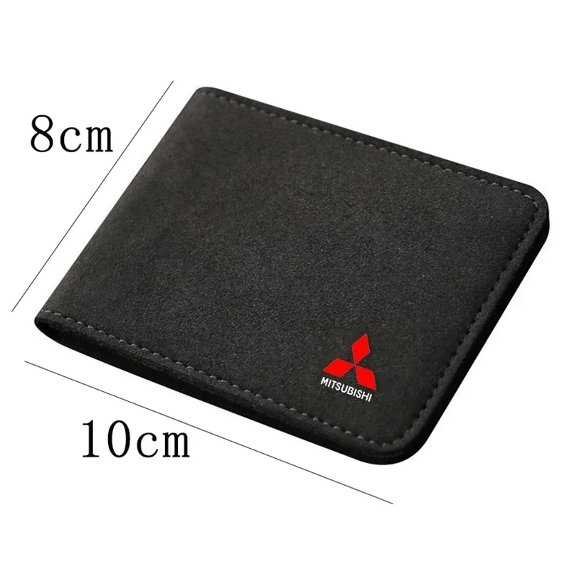 10x8cm Suede Driver License Holder Cover for Mitsubishi Lancer Ex Mirage V33 G4 26 OTO ASX L300 Montero L200 EVO Pajero Galant view 2