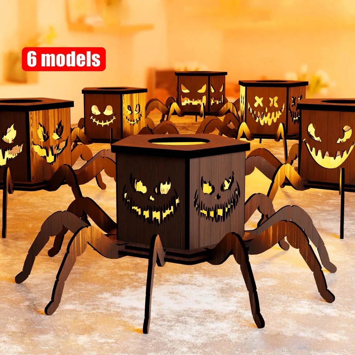 

Ghost Halloween Spider Mini Lantern Candlestick Decoration