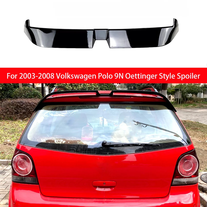 For 2003-2008 VW Polo 4 MK4 9N 9N3 Upper Trunk Lip Tail Wings Exterior Accessories Body Kit Tuning Car Rear Roof Spoiler Wing view 2