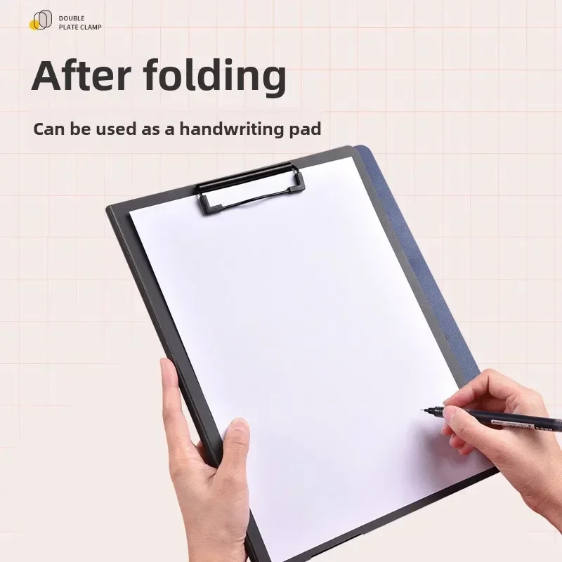 New A4 File Folder Clipboard Writing Pad Memo Clip Board Double Clips Organizer School Office Stationary