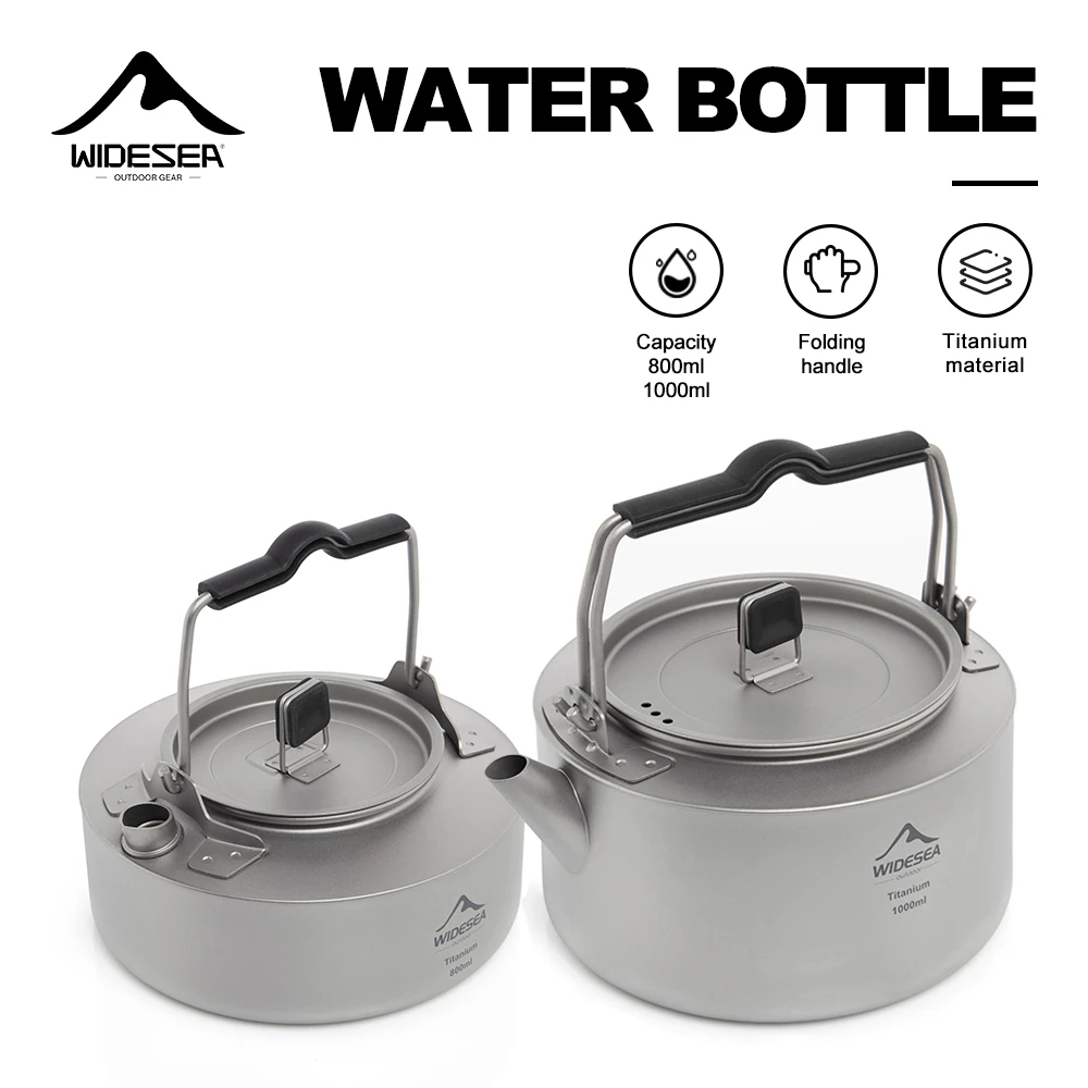 Widesea acampamento chaleira de titânio ao ar livre chá café chaleira talheres pote suprimentos pratos turísticos caminhadas equipamentos cozinha