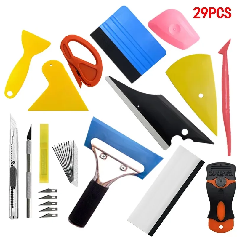 Car Film Wrap Tool Kit Carbon Fiber Car Tools Vinyl Wrap Film Sticker Wrapping Auto Window Tint Foil Magnetic Stick Scraper tool