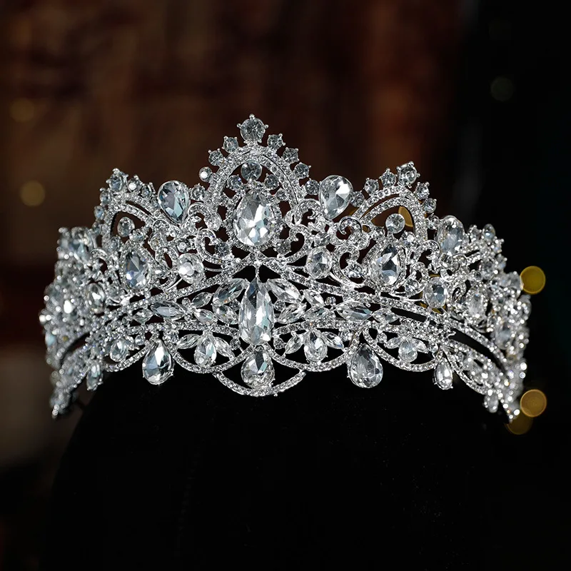 

New Baroque Luxury Crystal Bridal Tiaras Cubic Zircon Crown Rhinestone Pageant Diadem Headpieces Wedding Hair Accessories