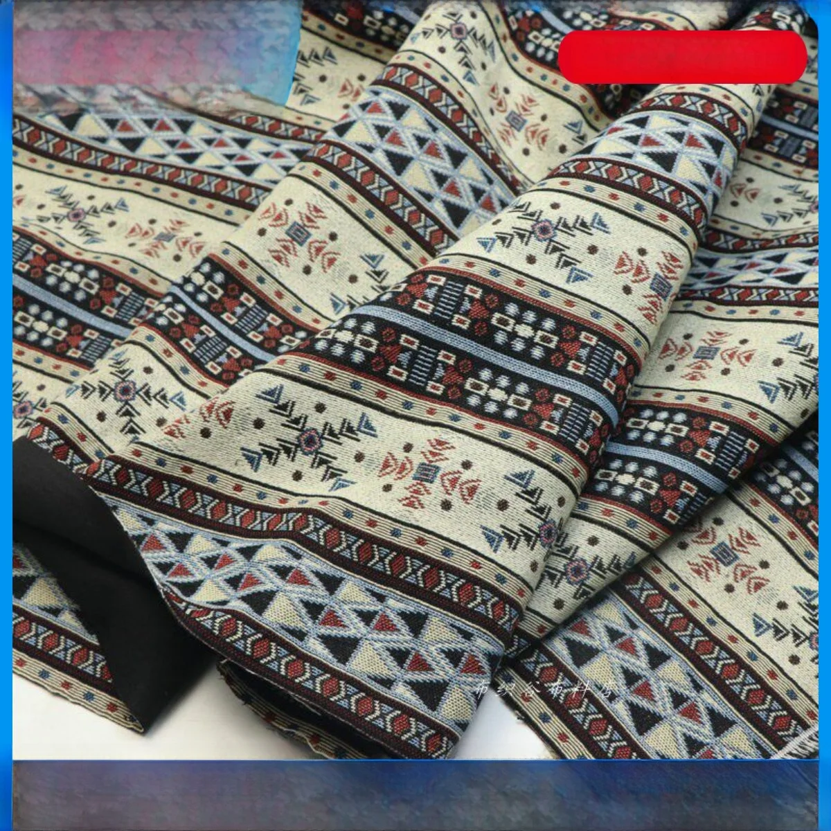 

Плотная ткань с геометрической вышивкой в монгольском стиле для одежды, чехлов для диванов, наволочек, элитный этнический дизайн