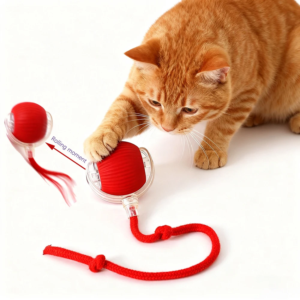 

Intelligent Cat Toy Rechargeable Automatic Rolling Ball Imitation Mouse Tail Pet Soothing Tool Interactive Toy Dog Cat Training