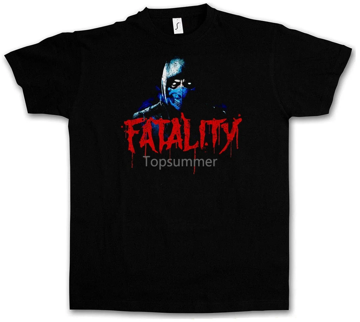 Printed Tee Shirts Short Sleeve Vintage Sub Zero Fatality T Shirt Scorpion Mk Raiden Mortal Kombat T Shirt