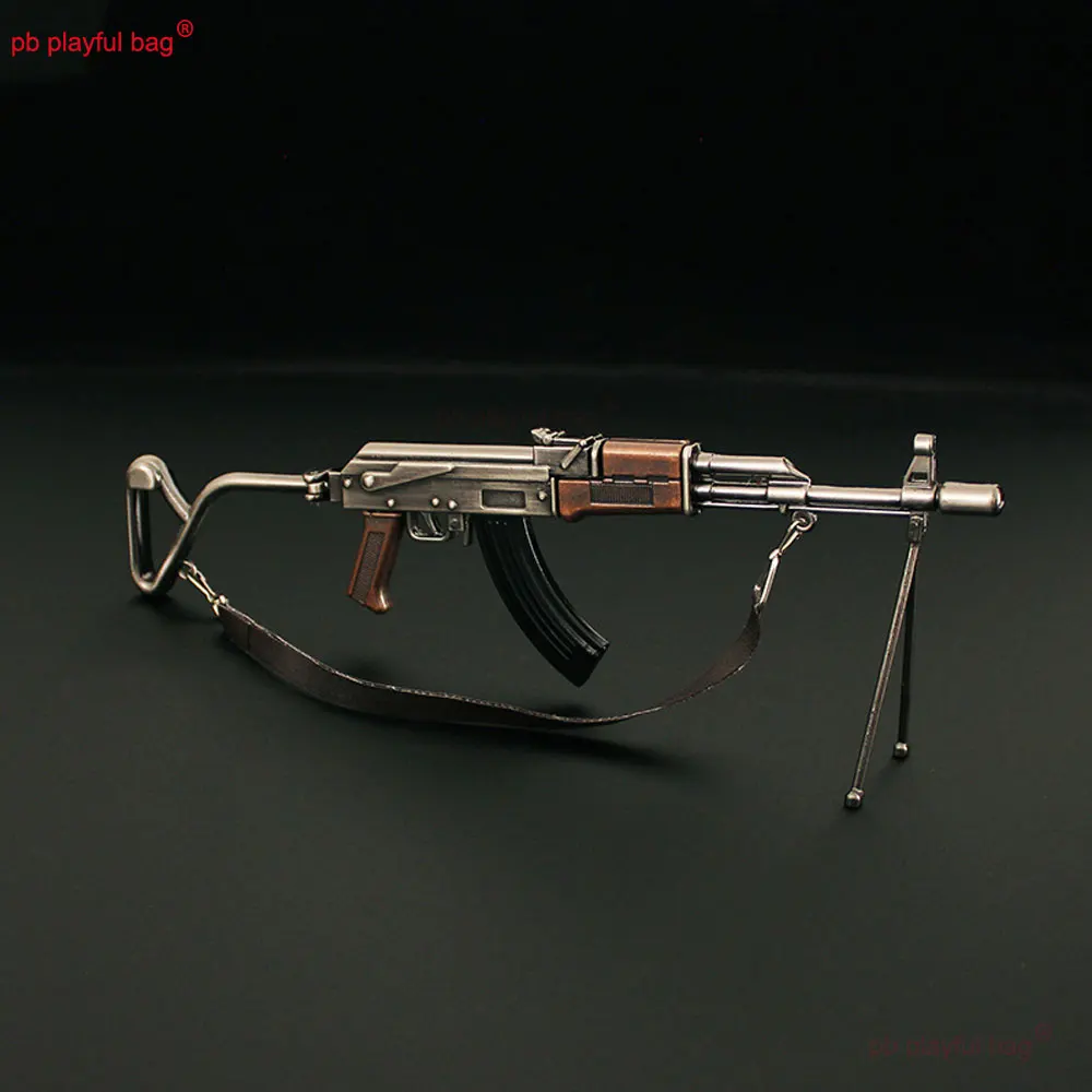 Mini Arma de Metal Dobrável, Modelo AK47 AKM, Adereços de Liga, Ornamentos, CS Gaming Equipment, Action Figure, Brinquedos de Arma, ZG314, 20cm