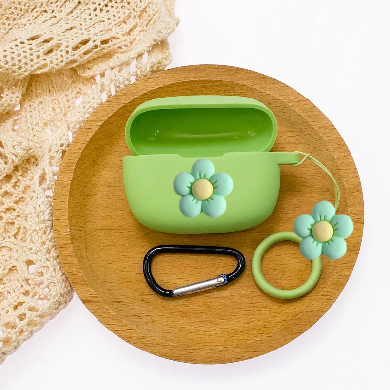 Милый чехол с цветочным рисунком ДЛЯ Jabra ELITE 4 Active / Elite 3 / Elite 2, чехол с противоударным кольцом для наушников, силиконовый чехол для телефона