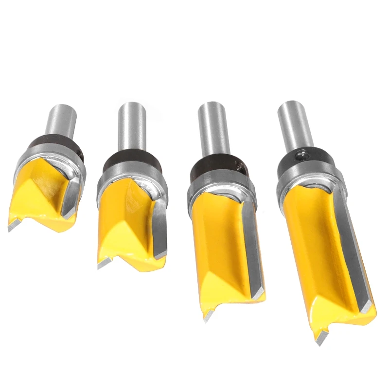 YUSUN 4PCS 8MM Shank Template Trim Pattern  Router Bit  Woodworking  Milling Cutter  For Flush Trimmer Cleaning