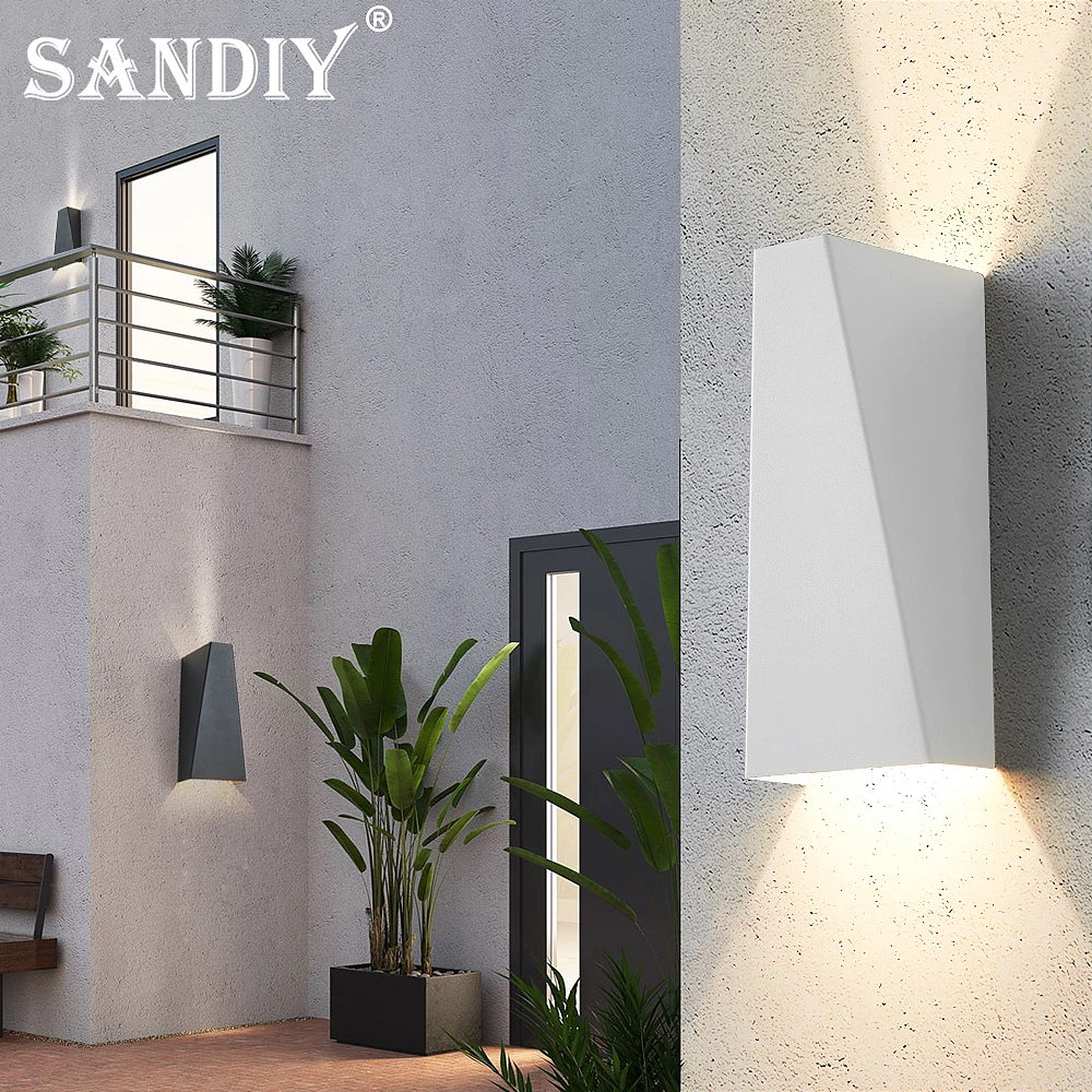 SANDIY Up and Down Wall Lamp White Room Decor LED Aluminium Sconce Light for Bedroom Bedside Livingroom Corridor Aside Lighting