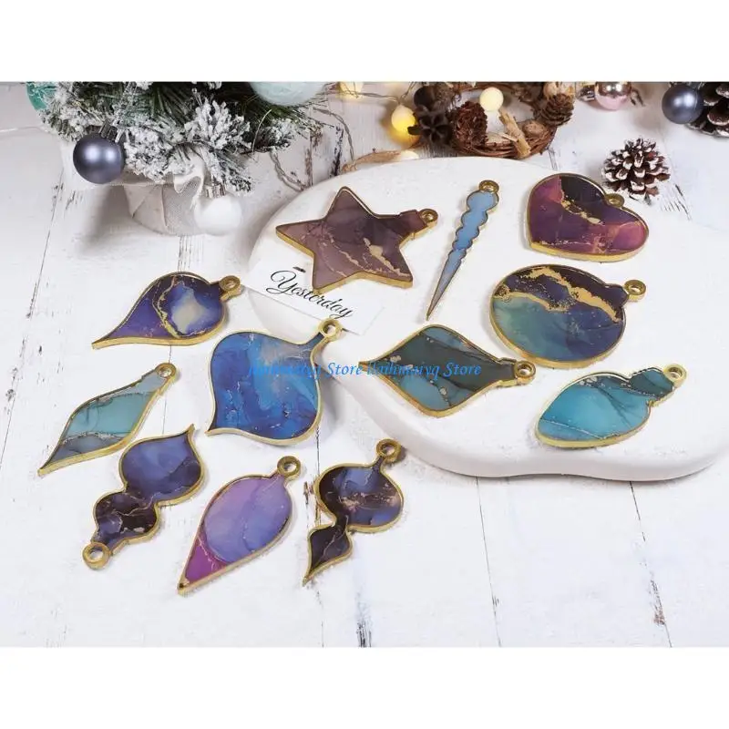 

573B 2Pcs Mini Light Stars Silicone Molds Christmas Tree Ornaments Epoxy Molds