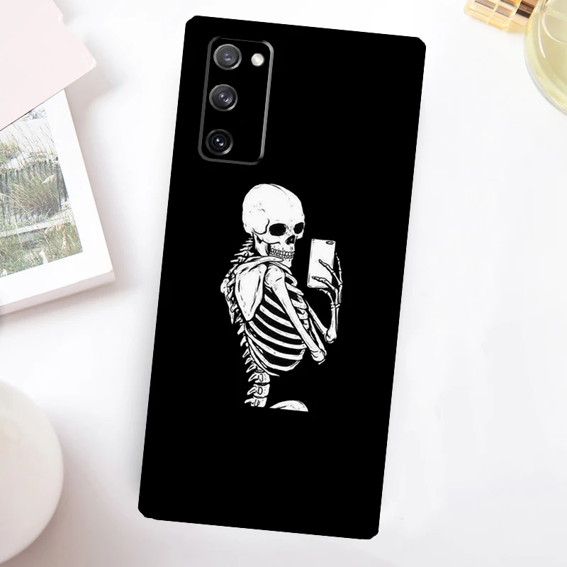 Aesthetic Skeleton Skull Case For Samsung Galaxy S24 S23 S22 Ultra S21 S20 FE Note 10 Plus Note 20 S8 S9 S10 Cover