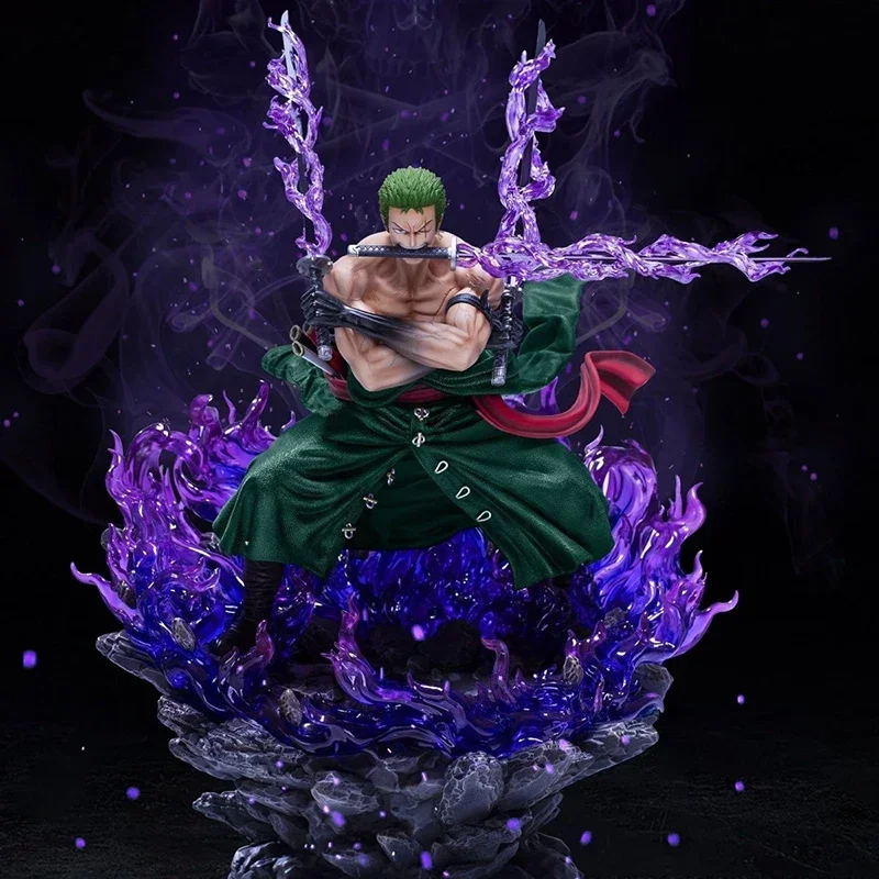 40cm Anime One Piece Figurine Roronoa Zoro Three Heads and Six Wano Country Action Figures PVC Collection Model Toys Doll Gifts