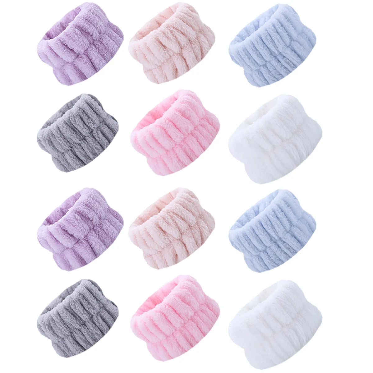 12PCS Women's Wrist Towels for Washing Face, Face Washing Absorbent for Girls Sports Bracelet and Headband