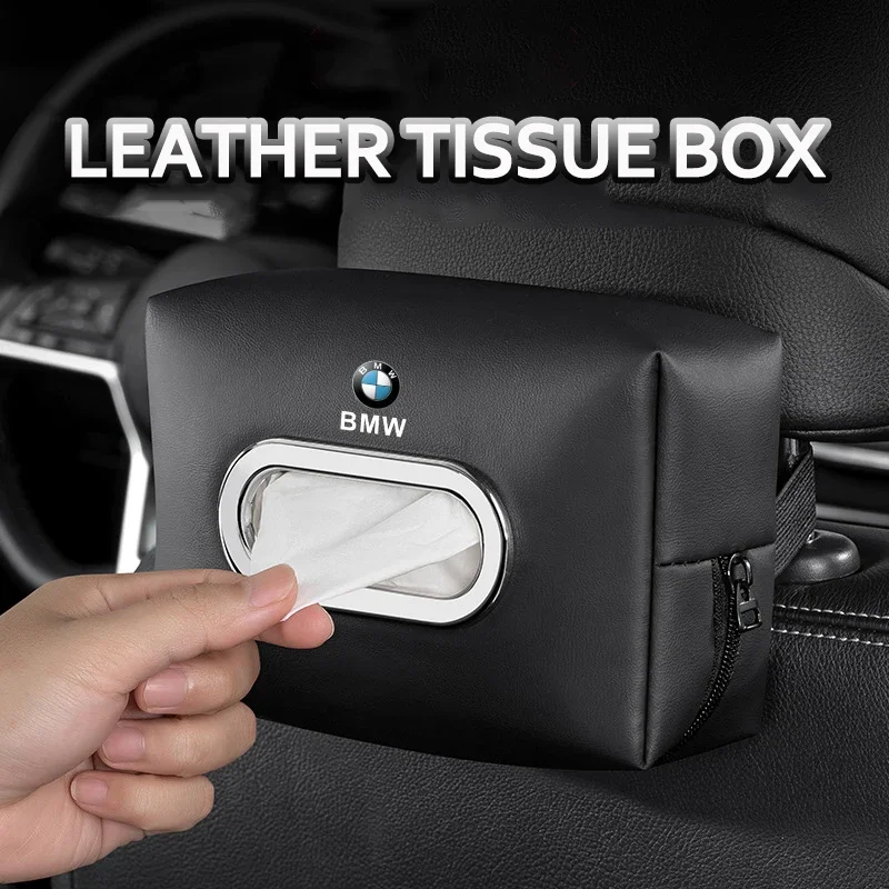 Leather Car Tissue Box Armrest Storge Bag for BMW X1 X4 X6 M2 M4 M3 E83 E53 E46 E62 E93 F10 F20 F30 F45 G18 G20 G30 G60 U06