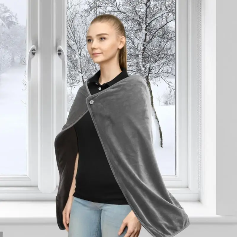 Heated Shawl USB Heated Shawl Heated Blanket Winter Electric Throw Blanket Soft Thicker Heating Blanket Throw With Buckle Heat